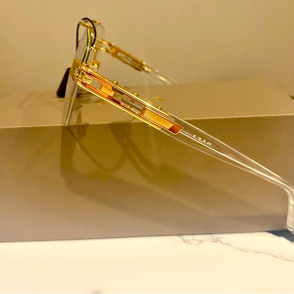 DITA SUN/OPTICAL : GRAND EVO Rx // white gold with clear lenses